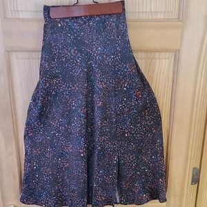 Elegant Black and Blue Patterned Skirt